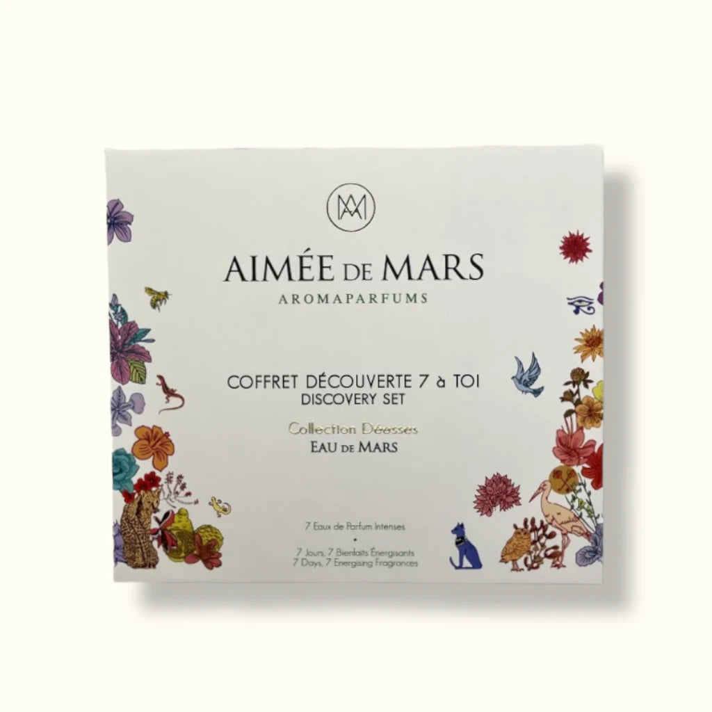 Aimée de Mars Déesses Discovery Box – 7 natural EdPs, floral & oriental, Cosmos Natural, pregnancy-safe. Made in France | LaPeNu
