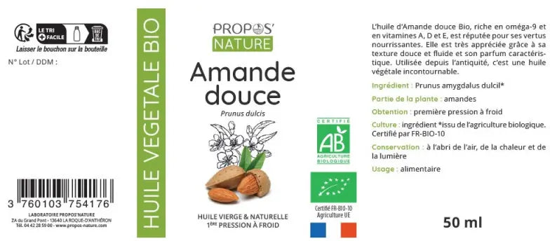 Organic Vegetable Oil - Sweet Almond