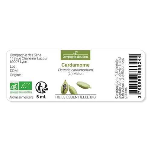 Cardamom Essential Oil 5ml – key molecules: 1,8-cineole, terpinyl acetate, linalool | LaPeNu