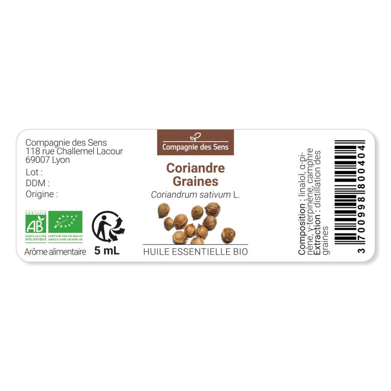Organic Coriander Seed essential oil – digestive comfort, bloating and intestinal gas relief, appetite support | LaPeNu