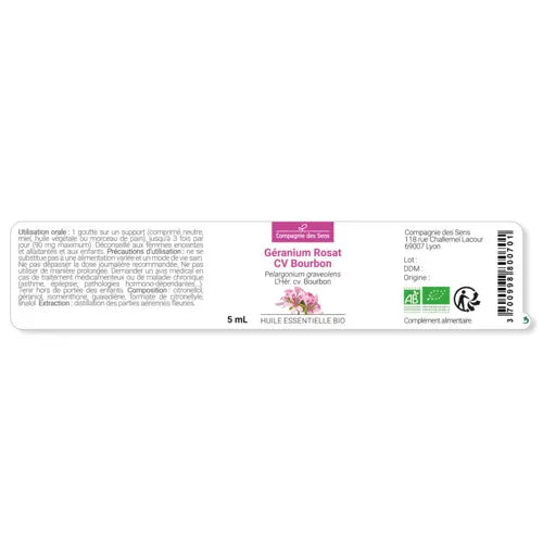Organic Essential Oil - Geranium Rosat cv Bourbon