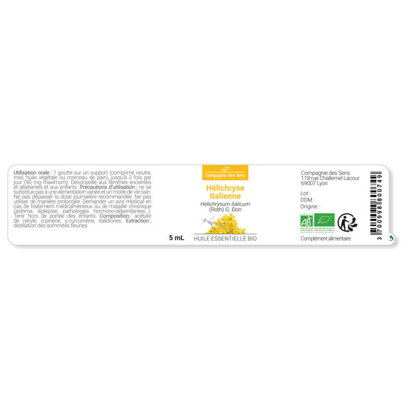 Organic Essential Oil - Italian Helichrysum / Immortelle