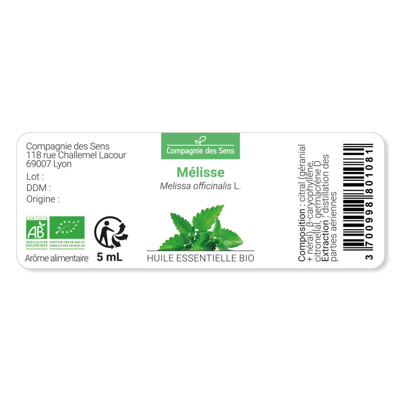 Organic Essential Oil - Melissa / Lemon Balm