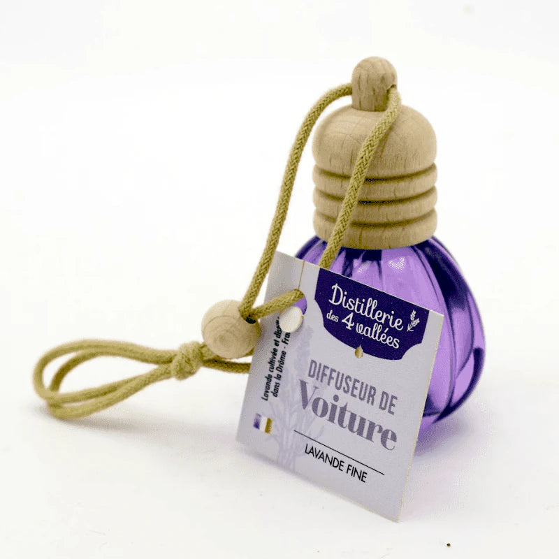 Fine lavender car diffuser – pure Lavandula angustifolia EO. Floral, herbaceous, soothing scent. No additives. Made in France | LaPeNu