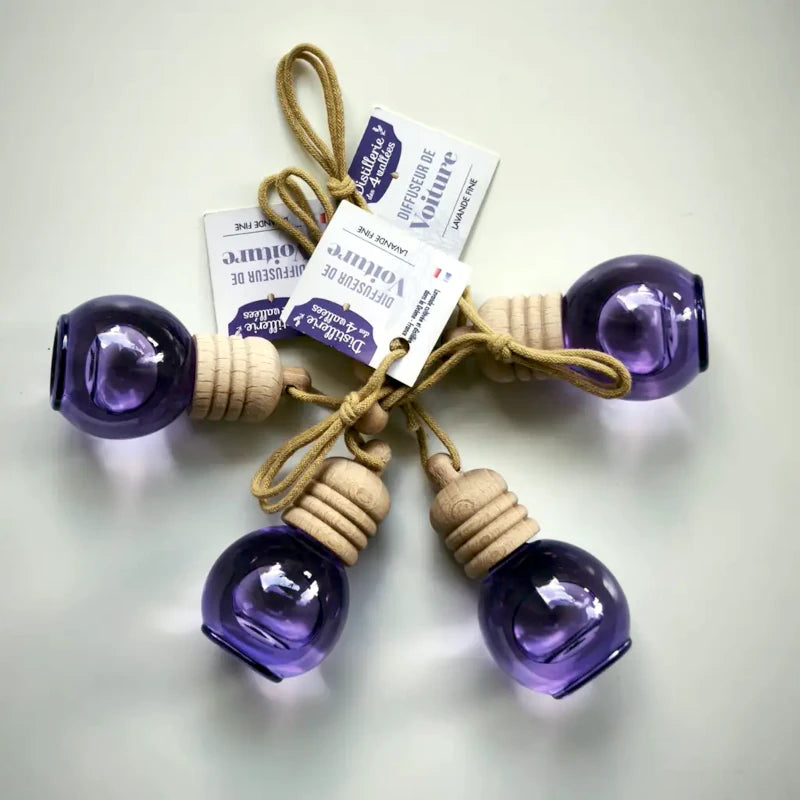 Natural fine lavender car diffuser – pure EO, no alcohol. Floral, herbaceous, calming. Hang anywhere. Made in France | LaPeNu