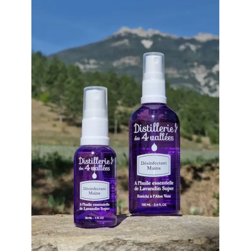Lavender hand sanitizer 30ml & 100ml · lavandin EO · Aloe Vera · non-drying · floral & woody · Made in France | LaPeNu
