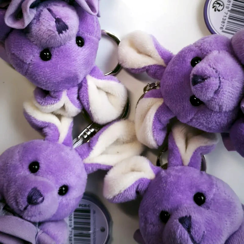 Bunny lavender keychains with soft velour, natural dried flower filling and secure metal rings. Made in France | Lapenu