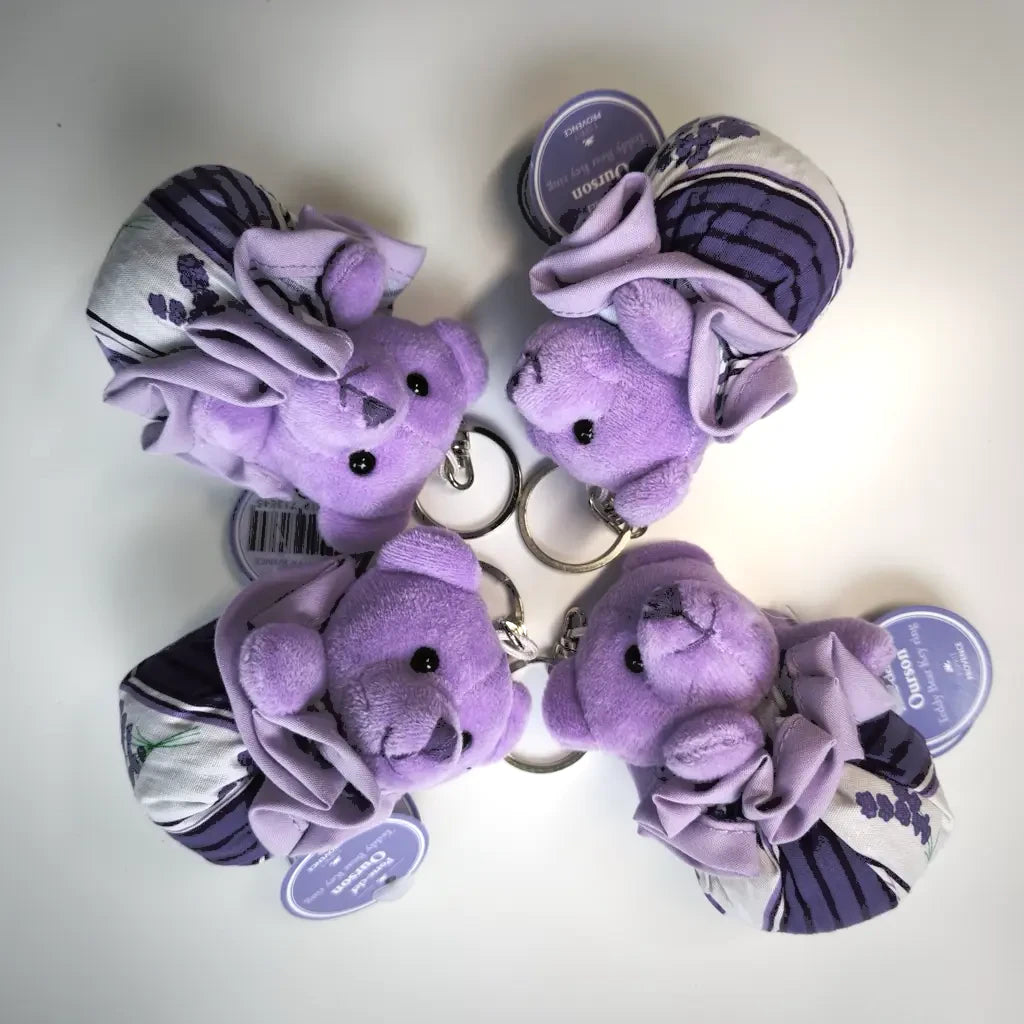 Lavender-filled keychains in Teddy Bear design with quality cotton, velour and lasting craftsmanship. Made in France | Lapenu