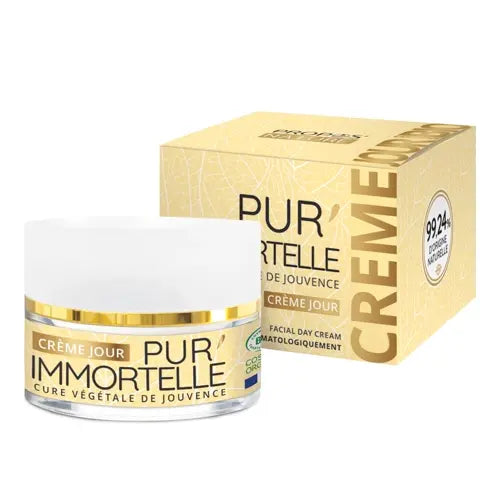 Reduces wrinkles & boosts radiance with organic Immortelle. Hydrating anti-aging day cream. Provence, France | LaPeNu