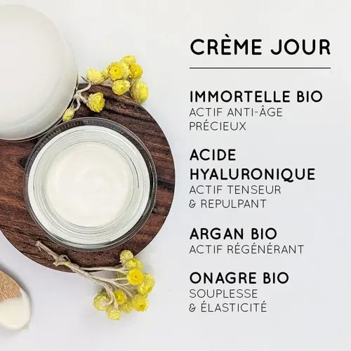 Plumps & firms skin with Argan & Evening Primrose oils. Organic anti-aging day cream. Provence, France | LaPeNu