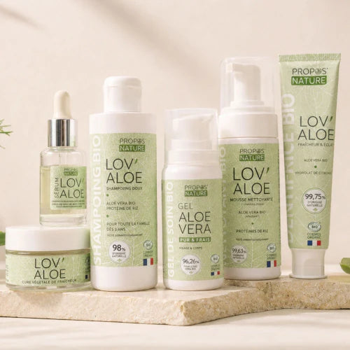 Organic Aloe Vera skincare range — hydrating serums and creams, certified organic, crafted in Provence, France | LaPeNu