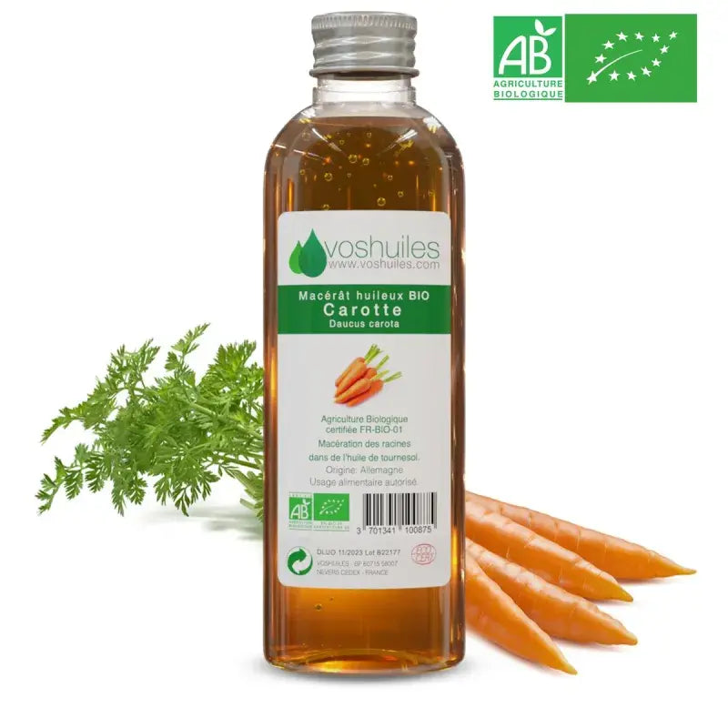 Organic carrot oil macerate – provitamin A, antioxidants, tanning & radiance – Ecocert certified, made in France | LaPeNu