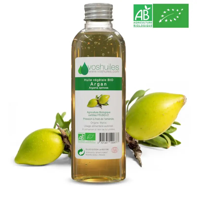 Organic argan oil Argania spinosa, cold-pressed, Ecocert & AB certified organic, vitamin E, nourishing skin & hair | LaPeNu
