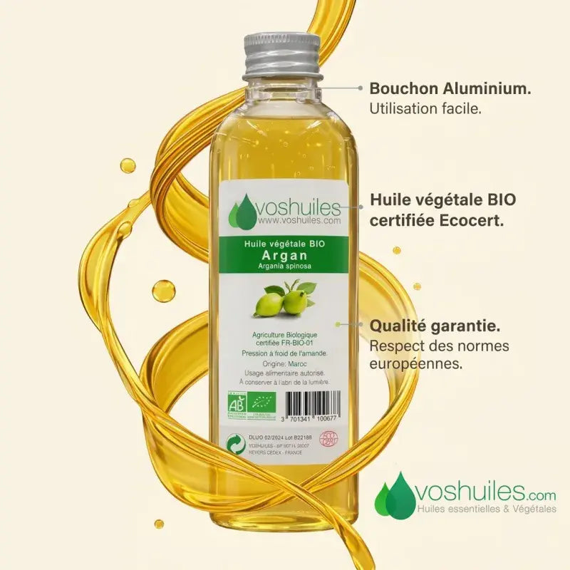 Ecocert & AB certified organic argan oil, pure, no additives, no preservatives, European quality standards | LaPeNu