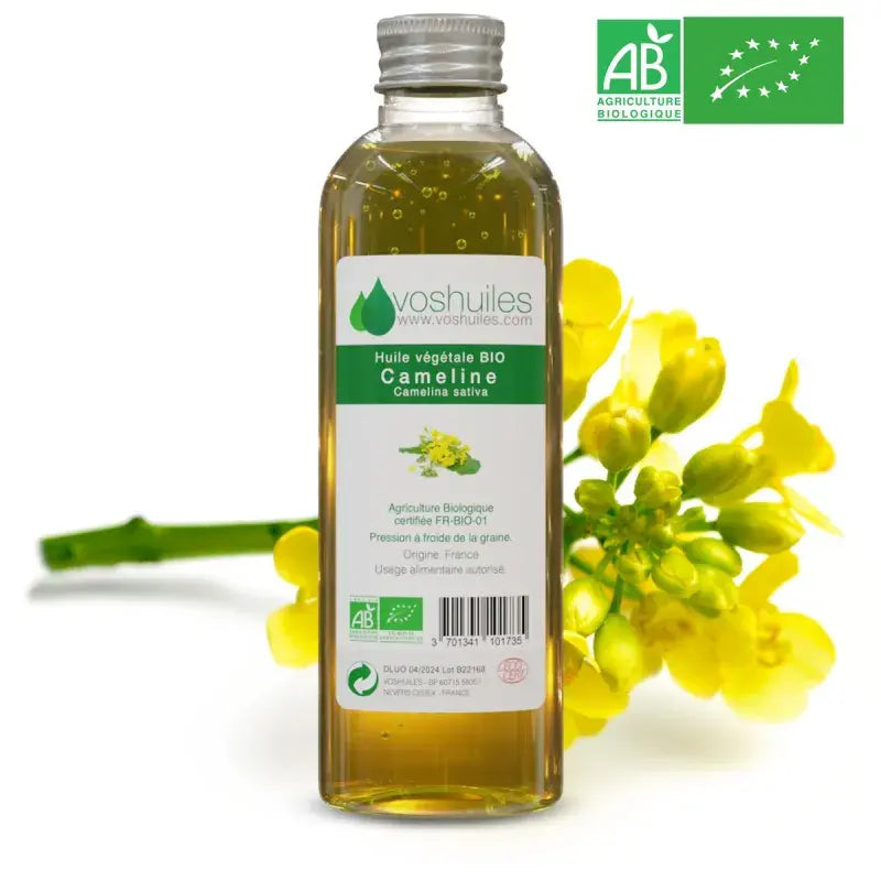 Organic camelina oil cold-pressed, omega-3 rich, Ecocert & AB certified organic, made in France | LaPeNu
